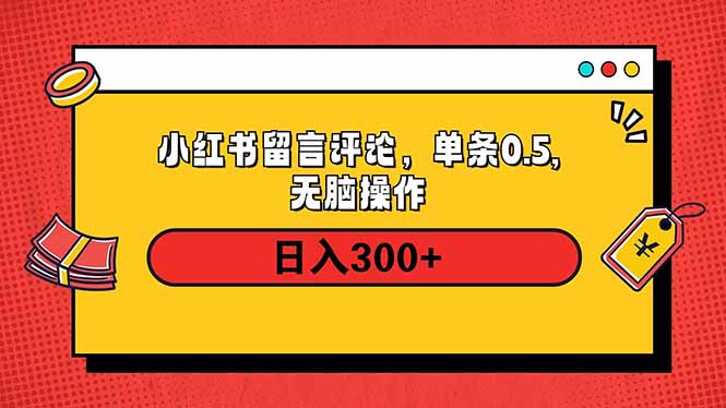 （14044期）小红书评论单条0.5元，日入300＋，无上限，详细操作流程|小鸡网赚博客