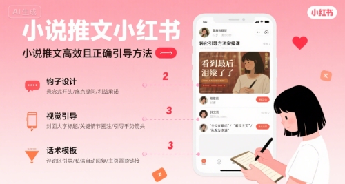 小说推文小红书高转化引导方法实操课，小说推文高效且正确引导方法|小鸡网赚博客