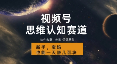 视频号新玩法，思维认知赛道，利用软件去重分割，轻松爆流量，新手宝妈一天轻松几张|小鸡网赚博客