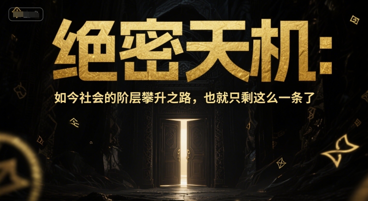 付费文章：绝密天机：如今社会的阶层攀升之路，也就只剩这么一条了|小鸡网赚博客