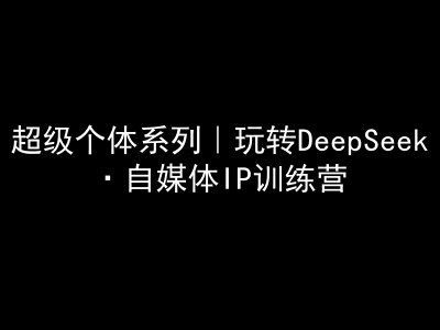 超级个体系列，玩转DeepSeek·自媒体IP训练营，deepseek教程|小鸡网赚博客