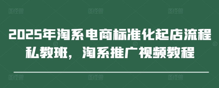 2025年淘系电商标准化起店流程私教班，淘系推广视频教程|小鸡网赚博客