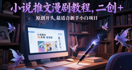 小说推文漫剧教程，二创+原创开头，最适合新手小白项目|小鸡网赚博客