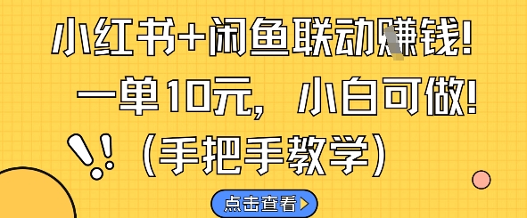 小红书+闲鱼联动挣钱，一单10元，小白可做|小鸡网赚博客