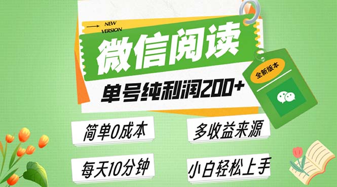 （13425期）最新微信阅读6.0，每日5分钟，单号利润200+，可批量放大操作，简单0成本|小鸡网赚博客