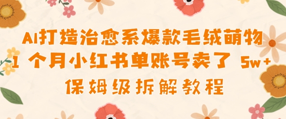 AI打造治愈系爆款毛绒萌物1个月卖了几w，保姆级项目拆解|小鸡网赚博客