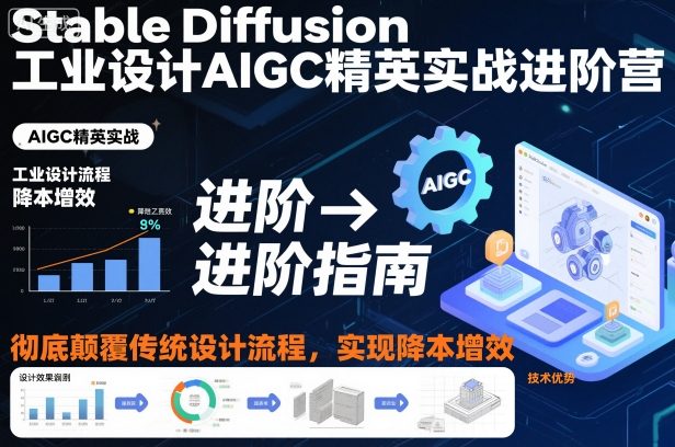 Stable Diffusion工业设计AIGC精英实战进阶营，彻底颠覆传统设计流程，实现降本增效|小鸡网赚博客