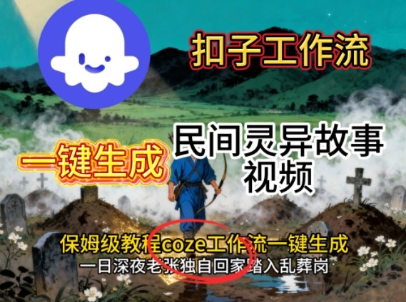 Coze扣子工作流一键生成民间灵异故事视频，保姆级教程搭建教学|小鸡网赚博客