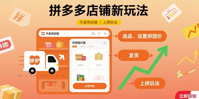 拼多多店铺新玩法，代发供应链上拼玩法|小鸡网赚博客