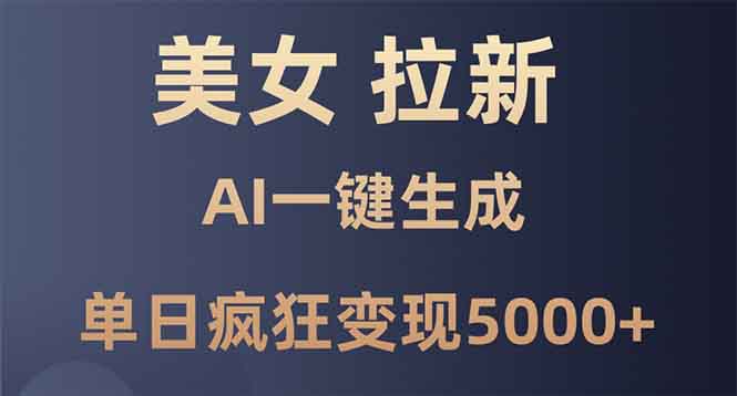（13866期）美女暴力拉新，通过AI一键生成，单日疯狂变现5000+，纯小白一学就会！|小鸡网赚博客