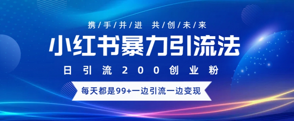 小红书暴力引流法，日引200精准创业粉，每天都是99+，边引流一边变现|小鸡网赚博客