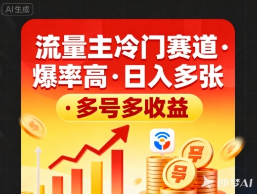 流量主冷门赛道，爆率高，日入多张，多号多收益|小鸡网赚博客