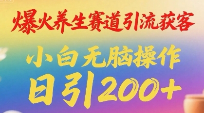 爆火养生赛道引流获客，小白无脑操作，日引200+|小鸡网赚博客