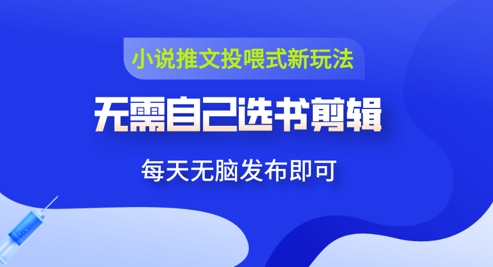 小说推文视频投喂新玩法：无需自己选书剪辑，领取视频发布即可，可批量操作|小鸡网赚博客
