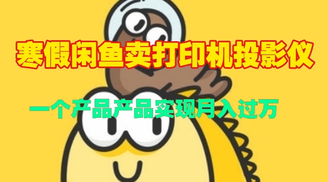寒假闲鱼卖打印机、投影仪，一个产品产品实现月入过W|小鸡网赚博客