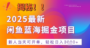 2025最新闲鱼蓝海掘金项目，新人当天可开单，轻松日入多张+的保姆级教程|小鸡网赚博客