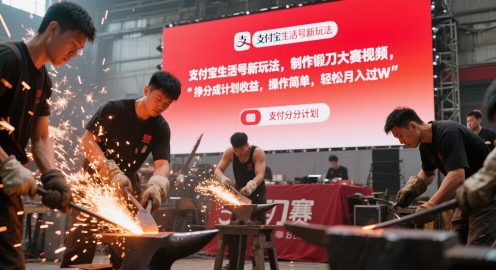 支付宝生活号新玩法，制作锻刀大赛视频，挣分成计划收益，操作简单，轻松月入过W|小鸡网赚博客