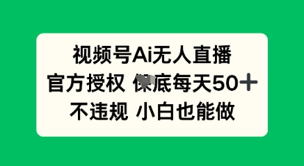 视频号AI无人直播，官方授权  每天50+，不违规 小白也能做|小鸡网赚博客