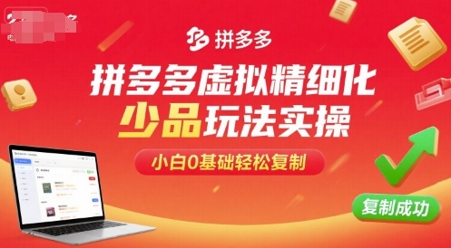 拼多多虚拟精细化少品玩法实操，小白0基础轻松复制|小鸡网赚博客