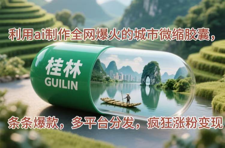 （14704期）利用ai制作全网爆火的城市微缩胶囊，条条爆款，多平台分发，疯狂涨粉变现|小鸡网赚博客