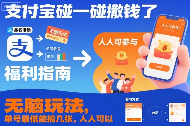 支付宝碰一碰撒钱了，无脑玩法，单号最低能搞几张，人人可以撸【揭秘】|小鸡网赚博客