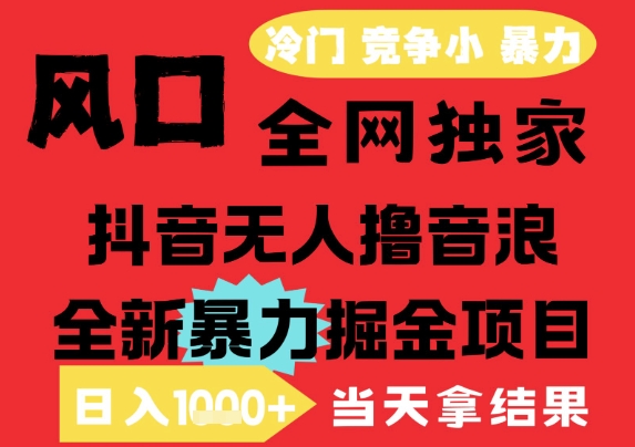 25年6月高爆抖音无人直播最新撸音浪掘金项目，解放双手小白可做，无脑日入1k+，门槛低【揭秘】|小鸡网赚博客