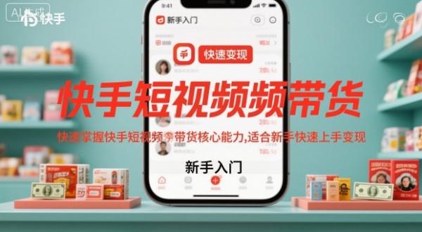 快手短视频带货，快速掌握快手短视频带货核心能力，适合新手快速上手变现|小鸡网赚博客