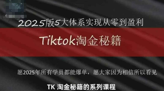 TikTok跨境2025淘金秘籍，​2025TikTok从0到盈利变现|小鸡网赚博客