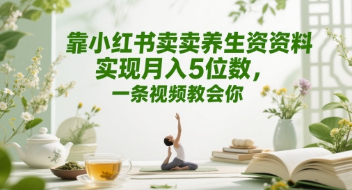 靠小红书卖养生资料实现月入5位数，一条视频教会你|小鸡网赚博客