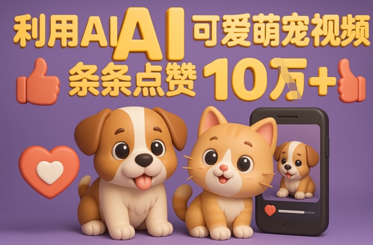 能骗过系统的AI萌宠视频制作全攻略：从0到 2W粉的爆款密码|小鸡网赚博客