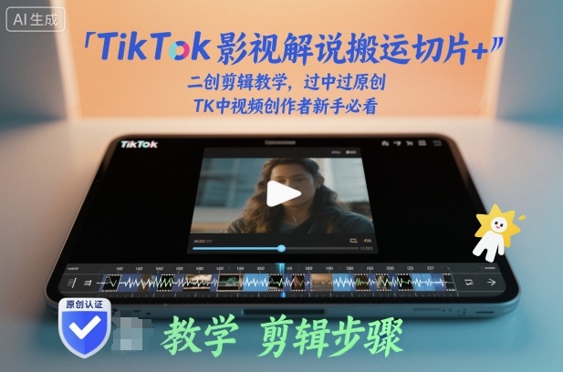 TikTok影视解说搬运切片+二创剪辑教学，过中过原创，TK中视频创作者新手必看|小鸡网赚博客