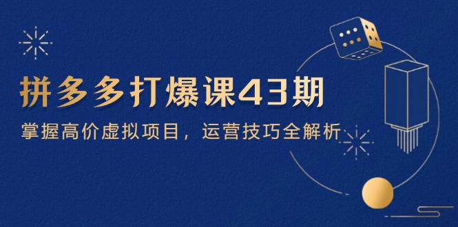 （14546期）拼多多打爆课第 43 期，掌握高价虚拟项目，运营技巧全解析（15节）|小鸡网赚博客