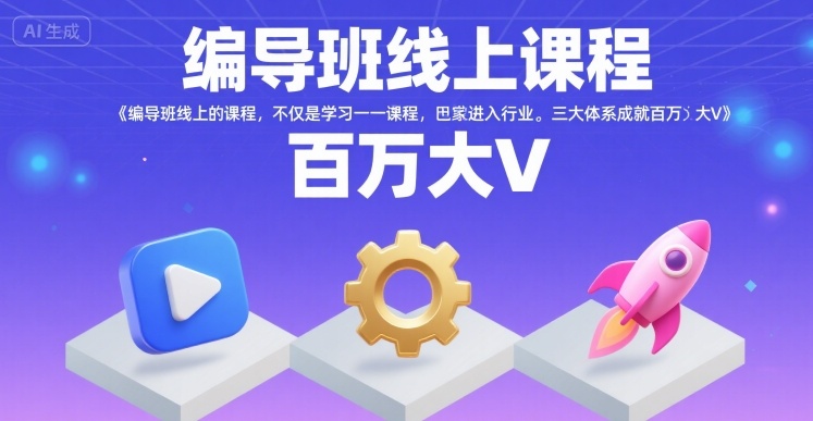 编导班线上课程，不仅是学习一门课程，更是进入一个行业，三大体系成就百万大V|小鸡网赚博客