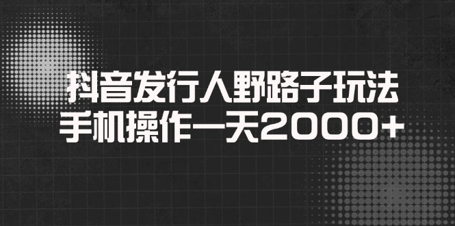 （14068期）抖音发行人野路子玩法，手机操作一天2000+|小鸡网赚博客