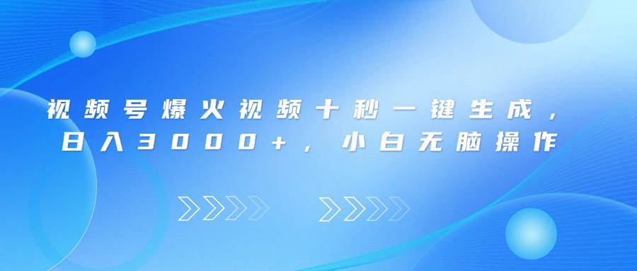 （14181期）视频号爆火视频十秒一键生成，日入3000+，小白无脑操作|小鸡网赚博客