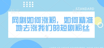 网剧如何涨粉，如何精准地去涨我们的短剧粉丝|小鸡网赚博客