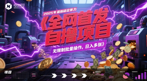 全网首发，2025年最新稳定暴力全自动自撸项目，无限制批量操作，日入多张【揭秘】|小鸡网赚博客