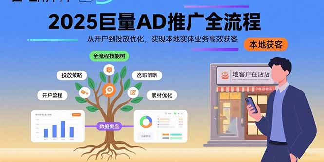 （15608期）2025巨量AD推广全流程，从开户到投放优化，实现本地实体业务高效获客|小鸡网赚博客