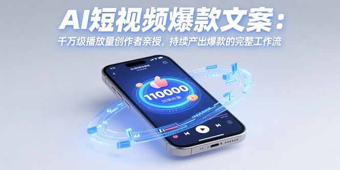 （15569期）AI短视频爆款文案：千万级播放量创作者亲授，持续产出爆款的完整工作流|小鸡网赚博客