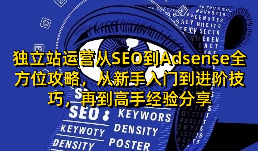 独立站运营从SEO到Adsense全方位攻略，从新手入门到进阶技巧，再到高手经验分享|小鸡网赚博客