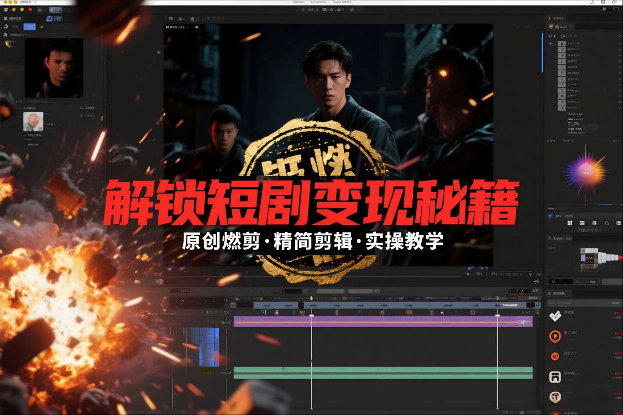 短剧拉新之原创燃剪精简剪辑实操课，解锁短剧变现秘籍|小鸡网赚博客