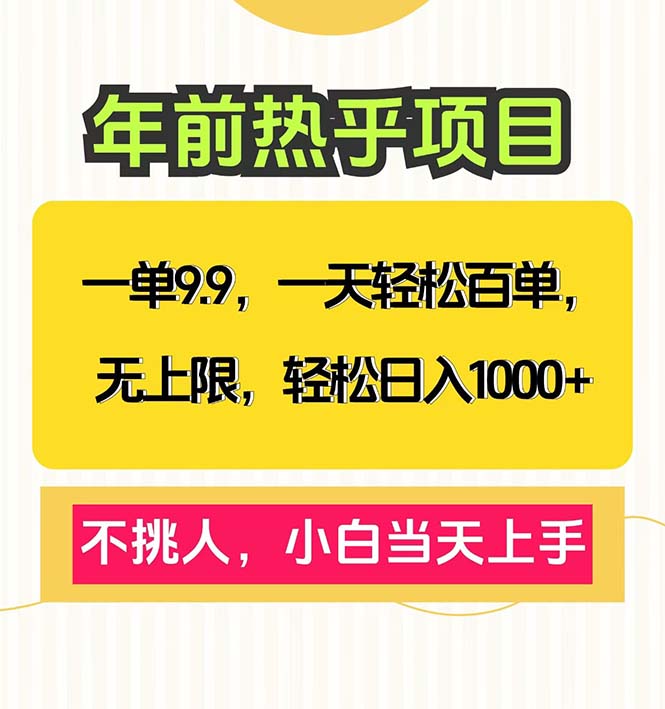 （13795期）一单9.9，一天百单无上限，不挑人，小白当天上手，轻松日入1000+|小鸡网赚博客