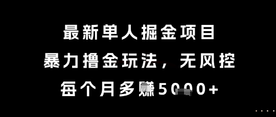 最新单人掘金项目，暴力撸金玩法，无风控，每个月多挣5k+【揭秘】|小鸡网赚博客