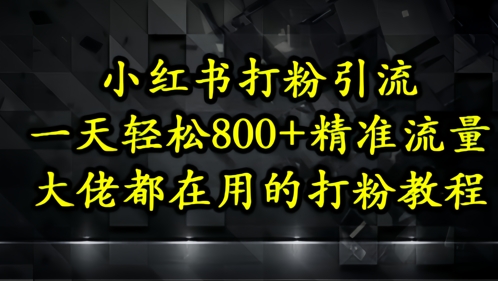 小红书打粉引流，一天轻松500+精准流量，大佬都在用的打粉教程|小鸡网赚博客