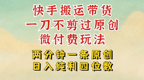 快手黑科技搬运带货，一刀不剪过原创，微付费投流玩法，轻松日入四位数，深层揭秘玩法|小鸡网赚博客