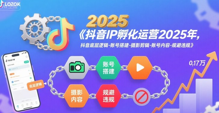 抖音IP孵化运营2025年，抖音底层逻辑-账号搭建-摄影剪辑-账号内容-规避违规|小鸡网赚博客