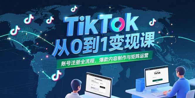 （15346期）TikTok从0到1变现课，账号注册全流程，爆款内容制作与矩阵运营|小鸡网赚博客