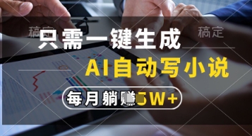 只需一键生成，AI自动写小说，实现躺着也能写作，每月收益过1w【揭秘】|小鸡网赚博客