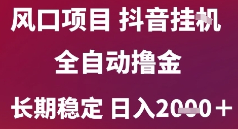 风口项目，六月最新玩法抖音无人挂G，全自动撸金，长期稳定 日入2k+【揭秘】|小鸡网赚博客