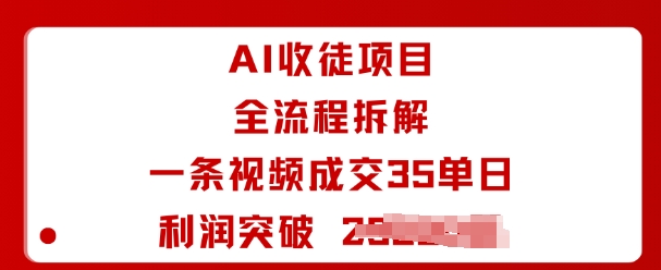 AI收徒项目全流程拆解一条视频成交35单日利润突破1k+|小鸡网赚博客